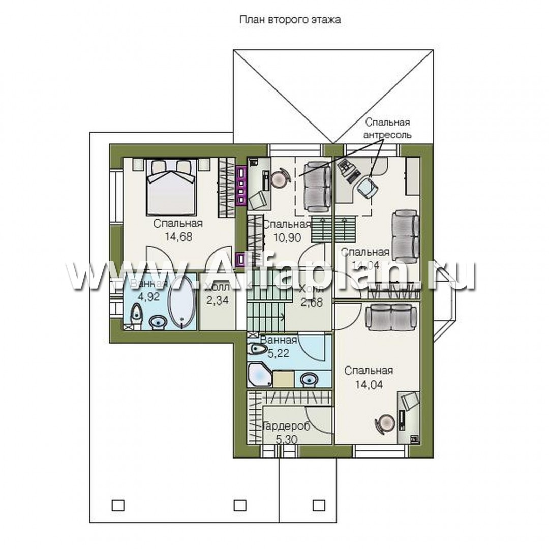 Проекты домов Альфаплан - «Премьера»- рациональный и компактный дом для небольшой семьи - план проекта №2