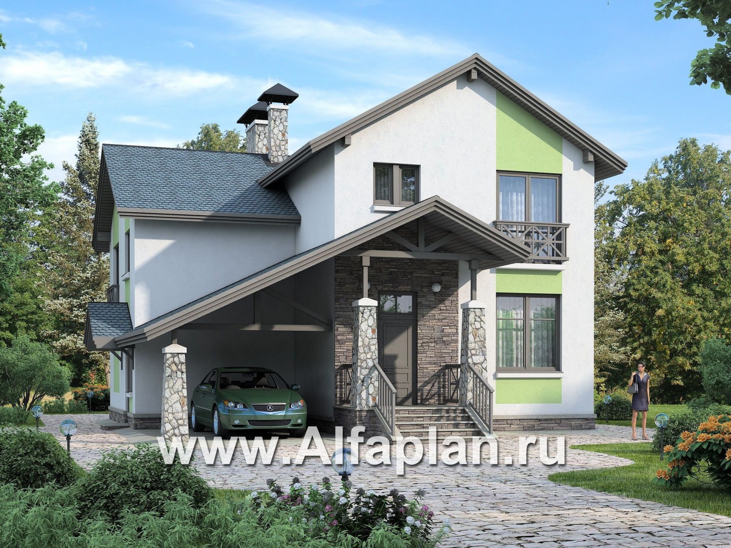 Проекты домов Альфаплан - «Премьера»- рациональный и компактный дом для небольшой семьи - основное изображение