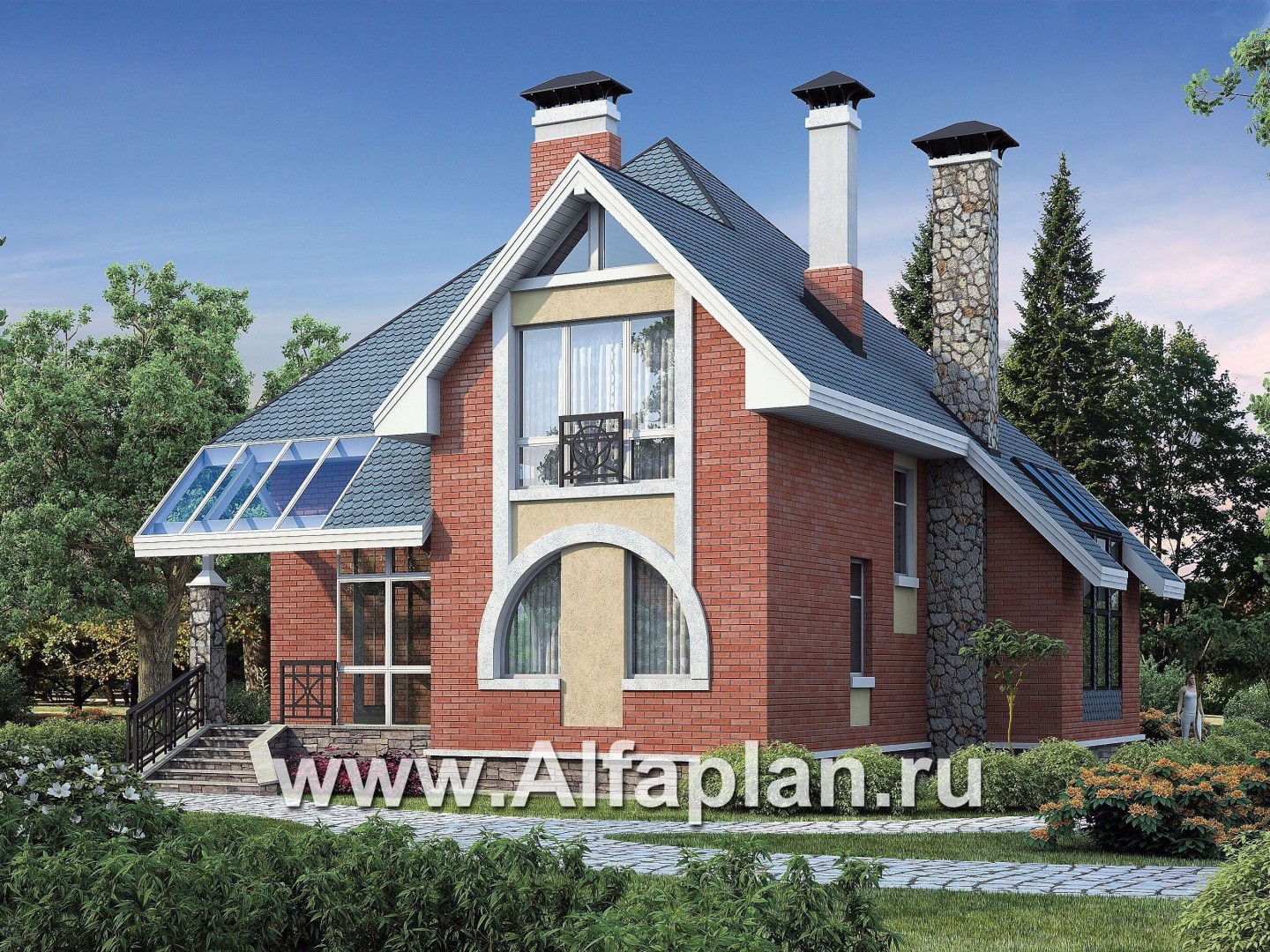 Проекты домов Альфаплан - Коттедж с окнами верхнего света - дополнительное изображение №1