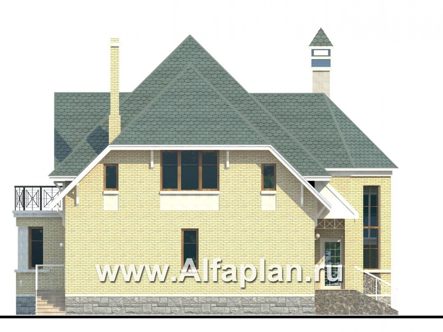 Проекты домов Альфаплан - «Суперстилиса» - проект дома с комфортной  планировкой - изображение фасада №3