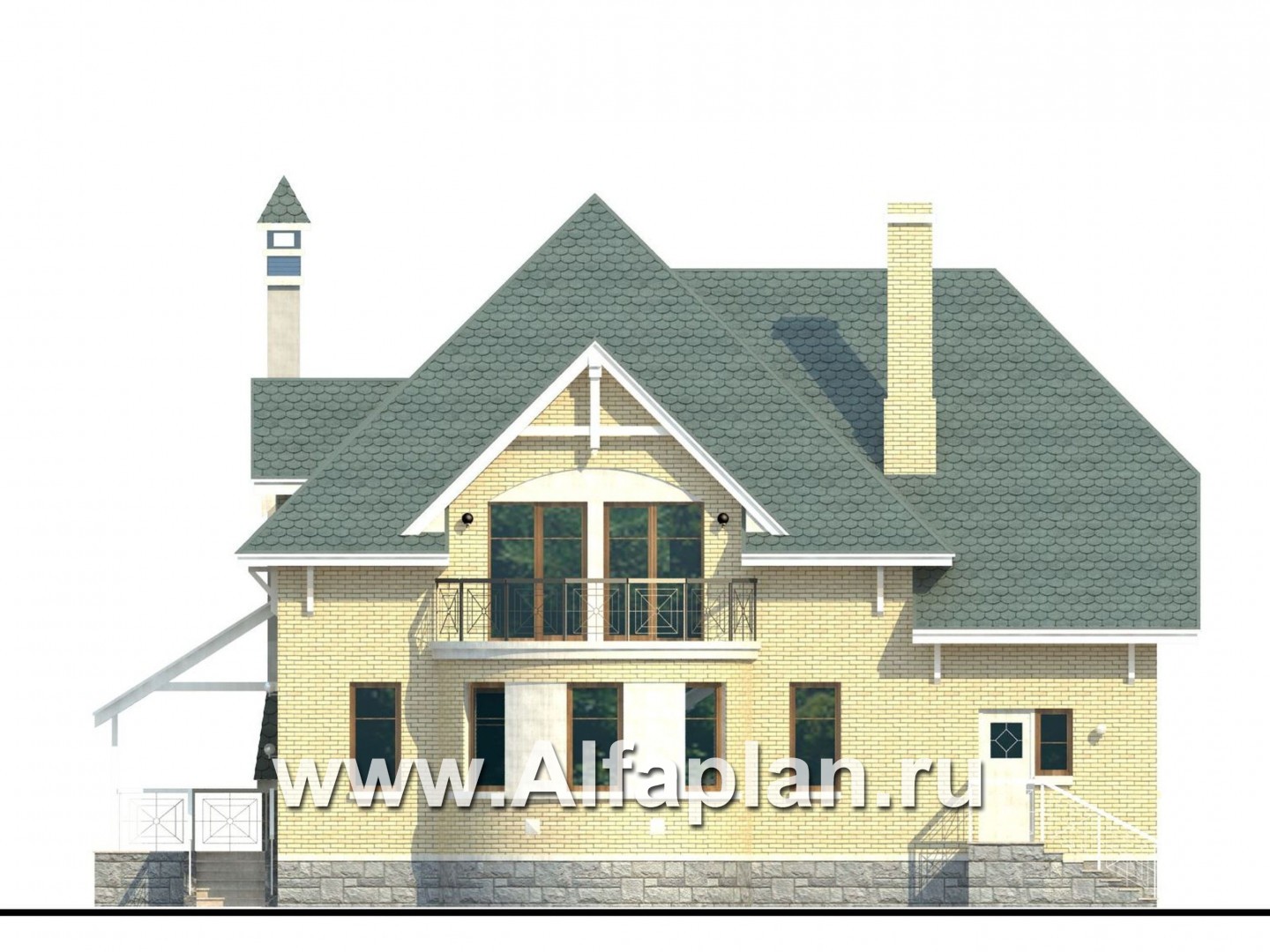 Проекты домов Альфаплан - «Суперстилиса» - проект дома с комфортной  планировкой - изображение фасада №4