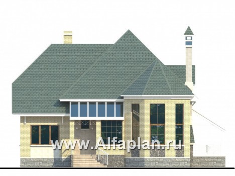 Проекты домов Альфаплан - «Суперстилиса» - проект дома с комфортной  планировкой - превью фасада №1