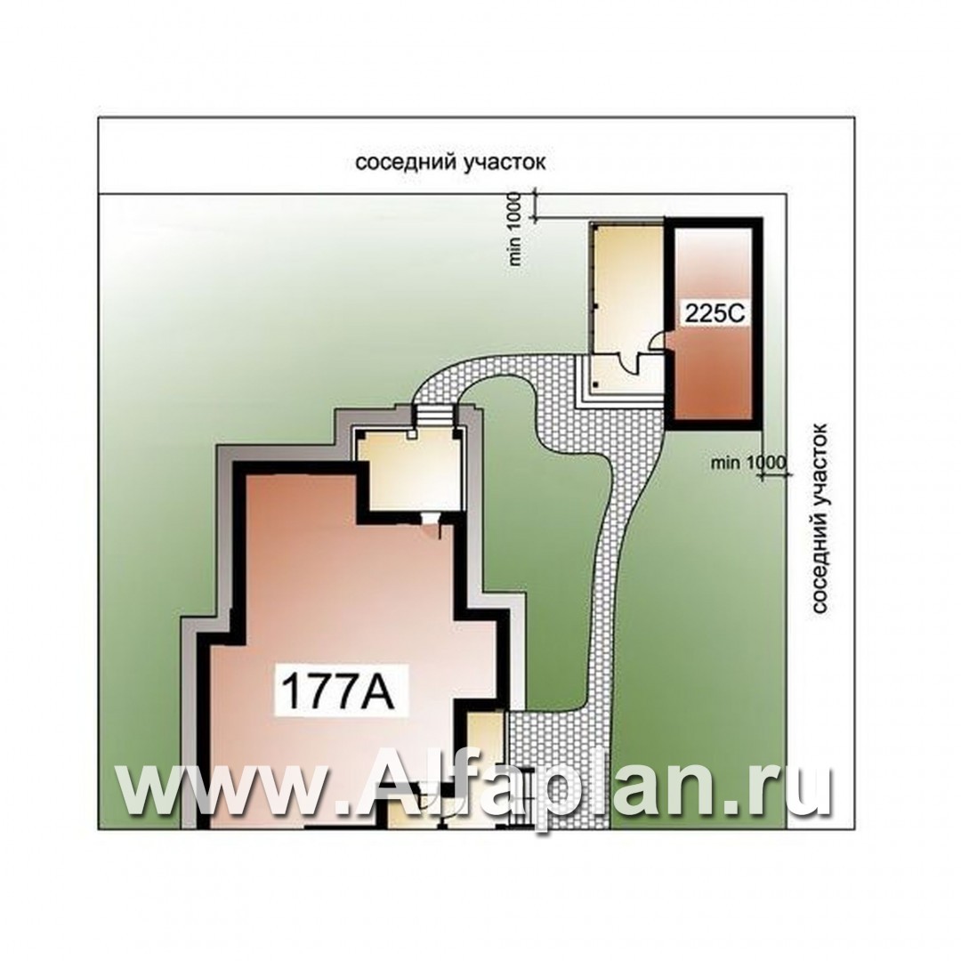 Проекты домов Альфаплан - «Кленовый лист»_ДУО - дополнительное изображение №2