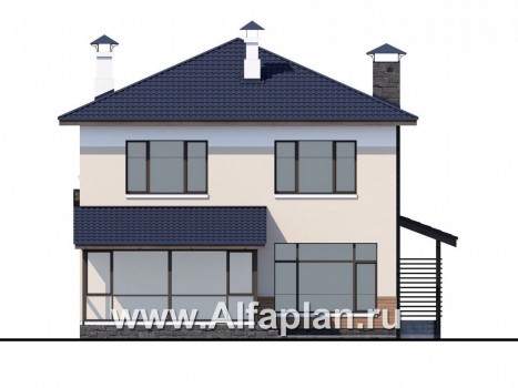 Проекты домов Альфаплан - «Преимущество» - современный удобный дом - превью фасада №4