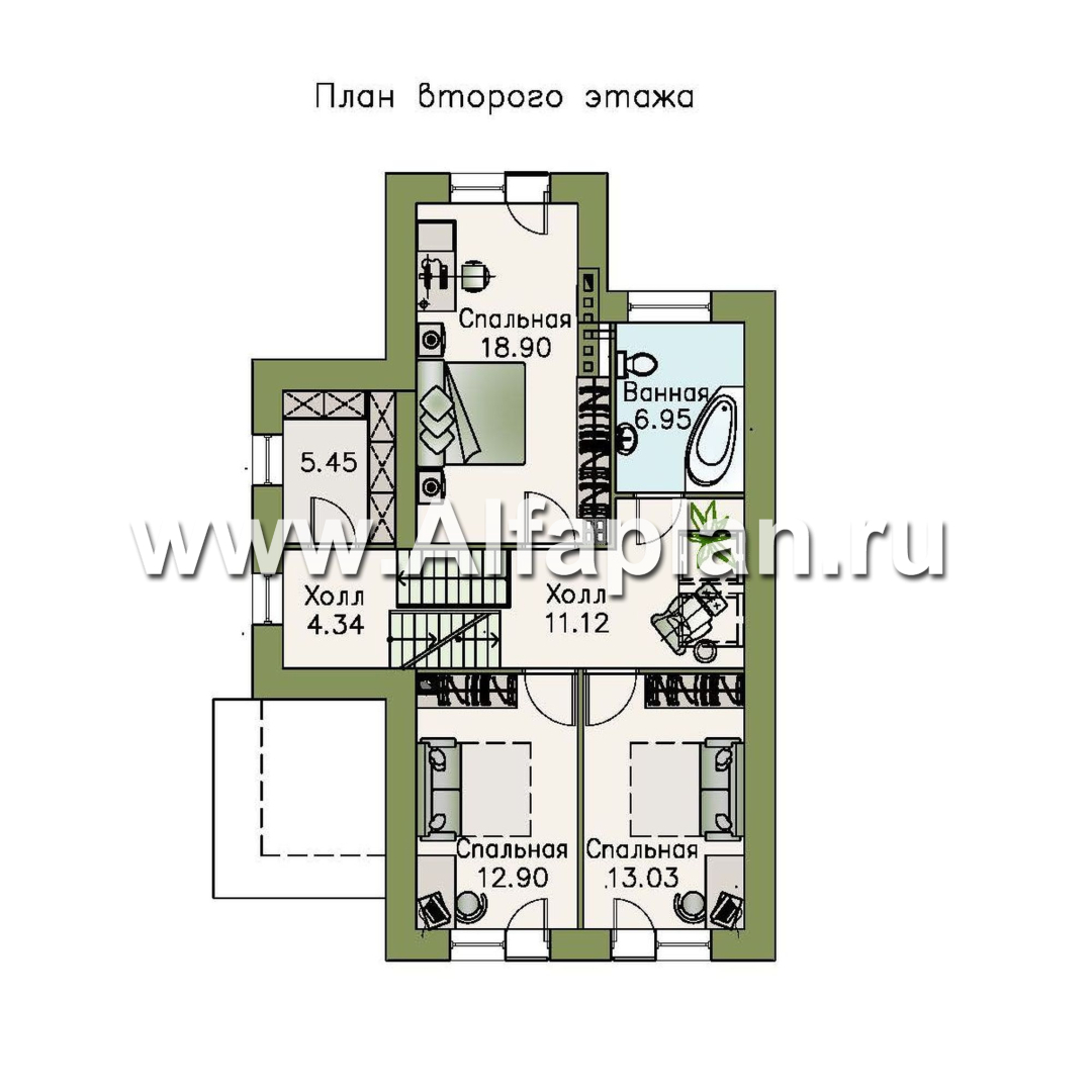 Проекты домов Альфаплан - «Эврика!» - удобный дом из блоков или кирпичей для маленького участка - изображение плана проекта №3