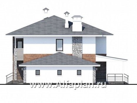 «Сектор счастья» - современный проект двухэтажного дома, для большой семьи, с гаражом - превью фасада дома