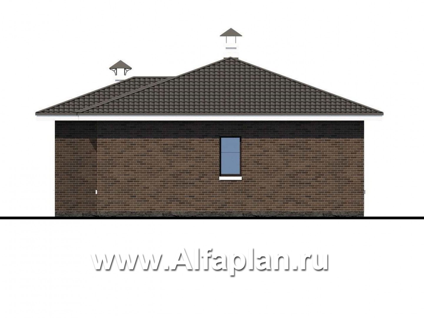 Проекты домов Альфаплан - «Персефона» - современный одноэтажный коттедж с террасой - изображение фасада №4