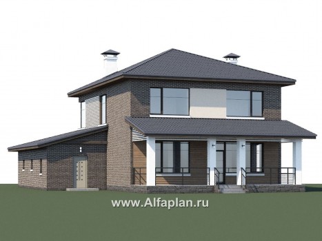 Проекты домов Альфаплан - «Новый поворот» - комфортный двухэтажный дом с гаражом - превью дополнительного изображения №1