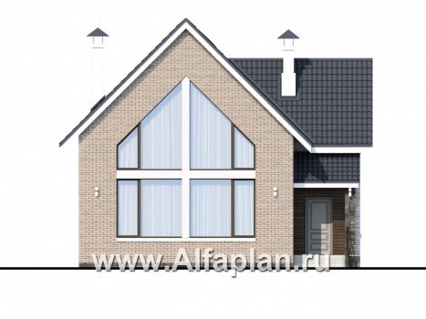 Проекты домов Альфаплан - «Сапфир» - недорогой компактный дом для маленького участка - превью фасада №1