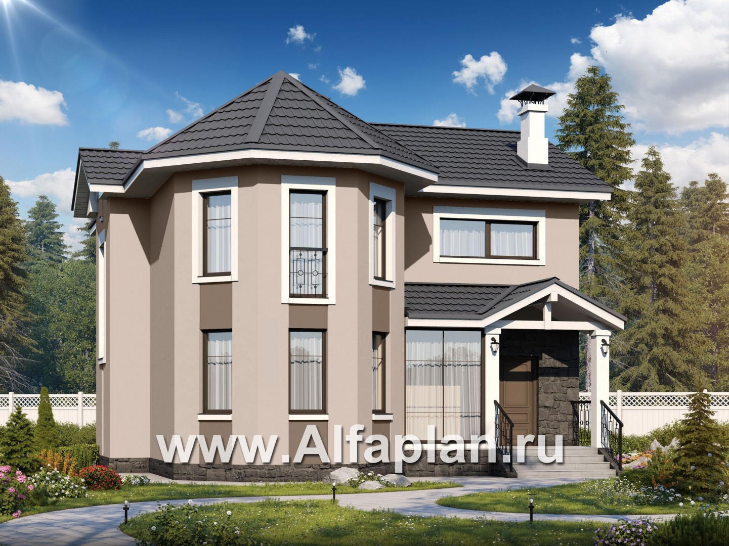 Проекты домов Альфаплан - «Веста» - небольшой дом с отличной планировкой  - основное изображение