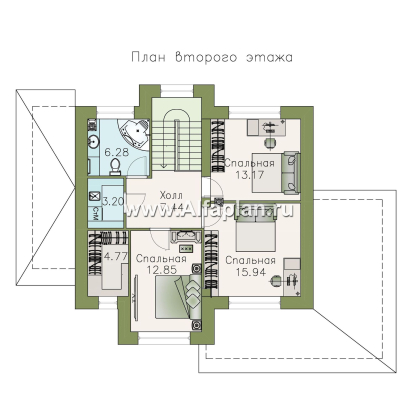 Проекты домов Альфаплан - «Стимул» - рациональный загородный дом - превью плана проекта №2