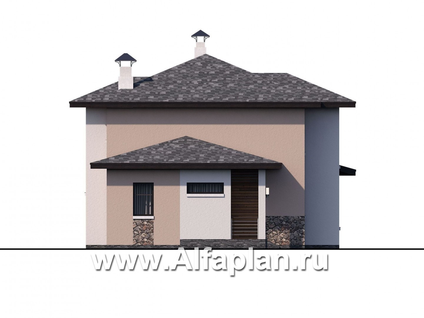 Проекты домов Альфаплан - «Стимул» - рациональный загородный дом с просторной гостиной - изображение фасада №3