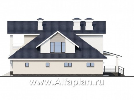 Проекты домов Альфаплан - «Кластер Персея» - современный мансардный дом с гаражом - превью фасада №2
