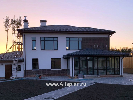 Проекты домов Альфаплан - «Прайд» - современный коттедж с остекленной верандой и гаражом - превью дополнительного изображения №7
