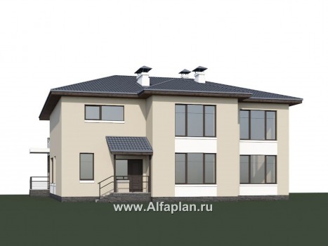 Проекты домов Альфаплан - «Семь звезд» - современный коттедж с панорамными окнами - превью дополнительного изображения №1