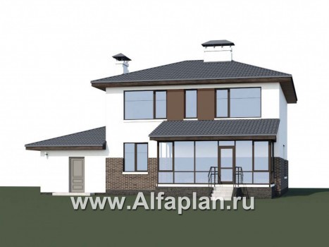 Проекты домов Альфаплан - «Орбита» - современный и удобный, компактный дом - превью дополнительного изображения №1