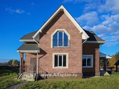 Проекты домов Альфаплан - «Клио» - коттедж из газобетона с угловой террасой - превью дополнительного изображения №2