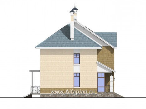 Проекты домов Альфаплан - «Дипломат» - загородный дом с бильярдной - превью фасада №2