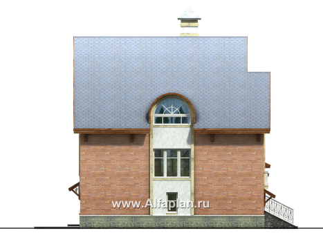 Проекты домов Альфаплан - Дом из газобетона «Индиго» - превью фасада №3