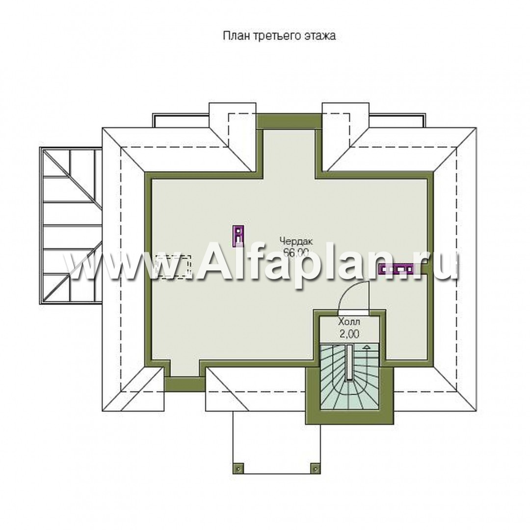 Проекты домов Альфаплан - «Разумовский» - элегантный загородный дом - изображение плана проекта №3