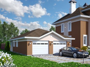 Проекты домов Альфаплан - Гараж на два автомобиля с кладовой и дровником - превью основного изображения