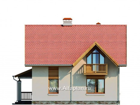 Проекты домов Альфаплан - Проект экономичного дома для маленького участка - превью фасада №4