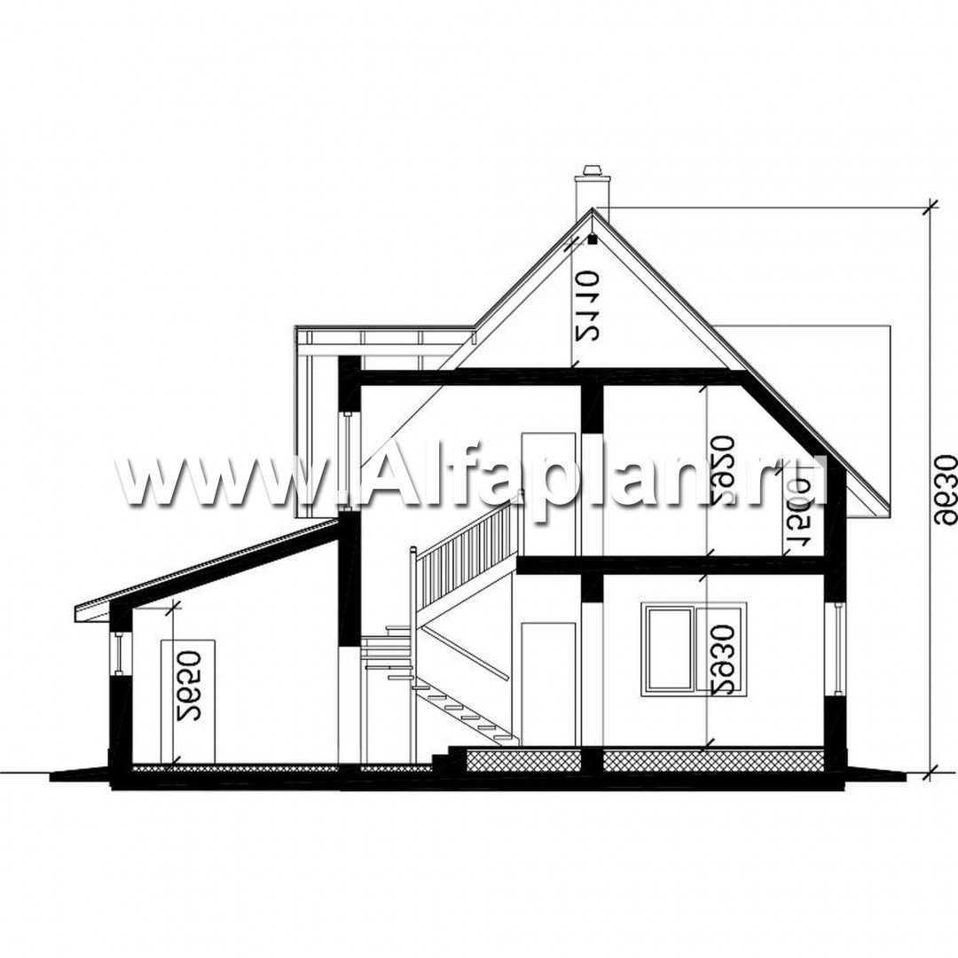 Проекты домов Альфаплан - Проект экономичного дома из газобетона с гаражом - изображение плана проекта №3
