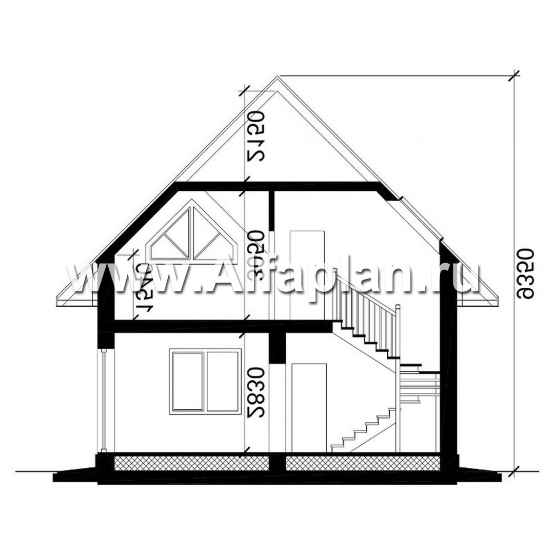 Проекты домов Альфаплан - Проект мансардного дома для маленького участка - изображение плана проекта №3