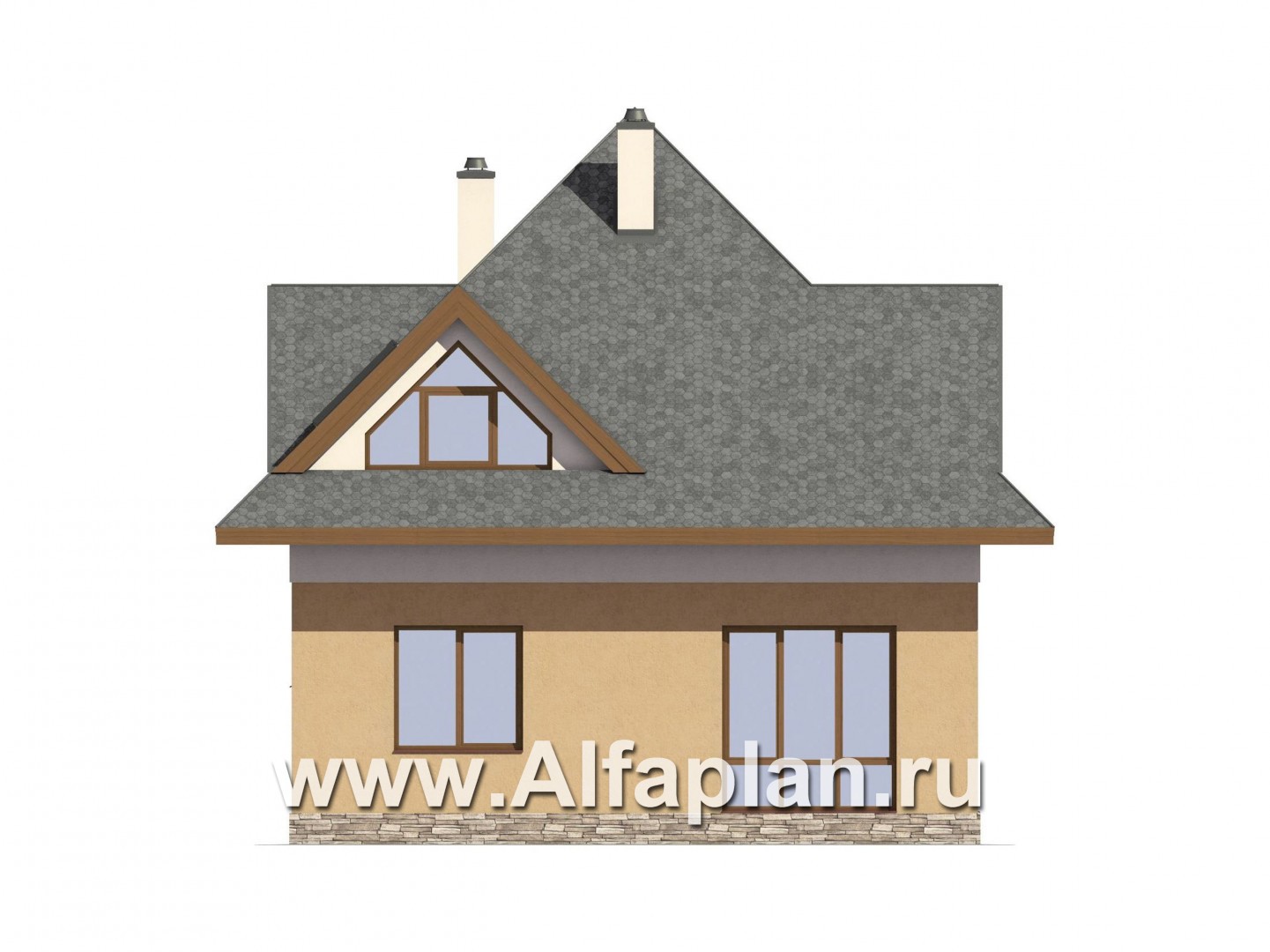 Проекты домов Альфаплан - Проект экономичного дома с компактным планом - изображение фасада №2