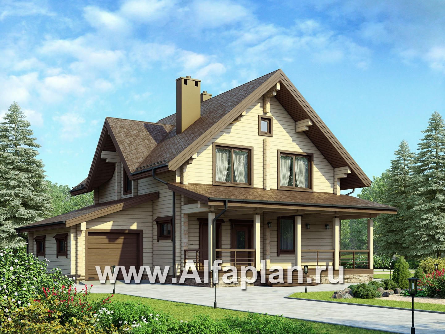 Проекты домов Альфаплан - Проект небольшого деревянного дома для загородного отдыха - основное изображение