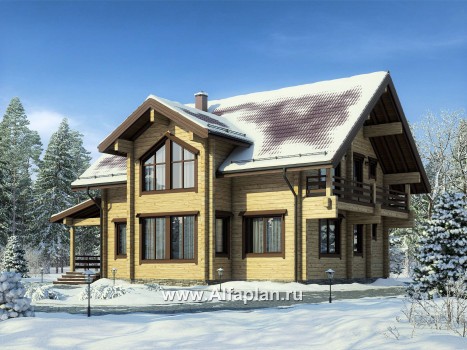 Проекты домов Альфаплан - Проект деревянного дома для большой семьи - превью дополнительного изображения №1
