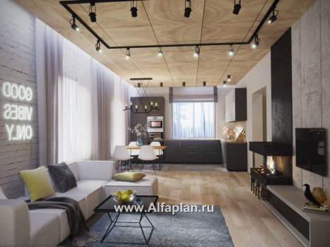 Проекты домов Альфаплан - Проект двухэтажного экономичного и компактного дом - превью дополнительного изображения №2