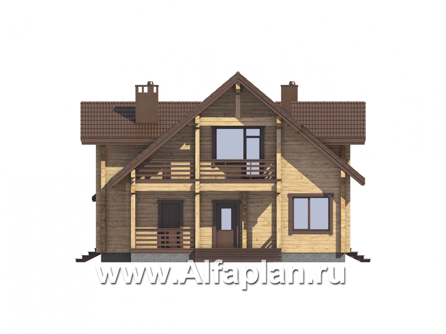 Проекты домов Альфаплан - Проект загородного дома для отдыха с комфортной планировкой - изображение фасада №1