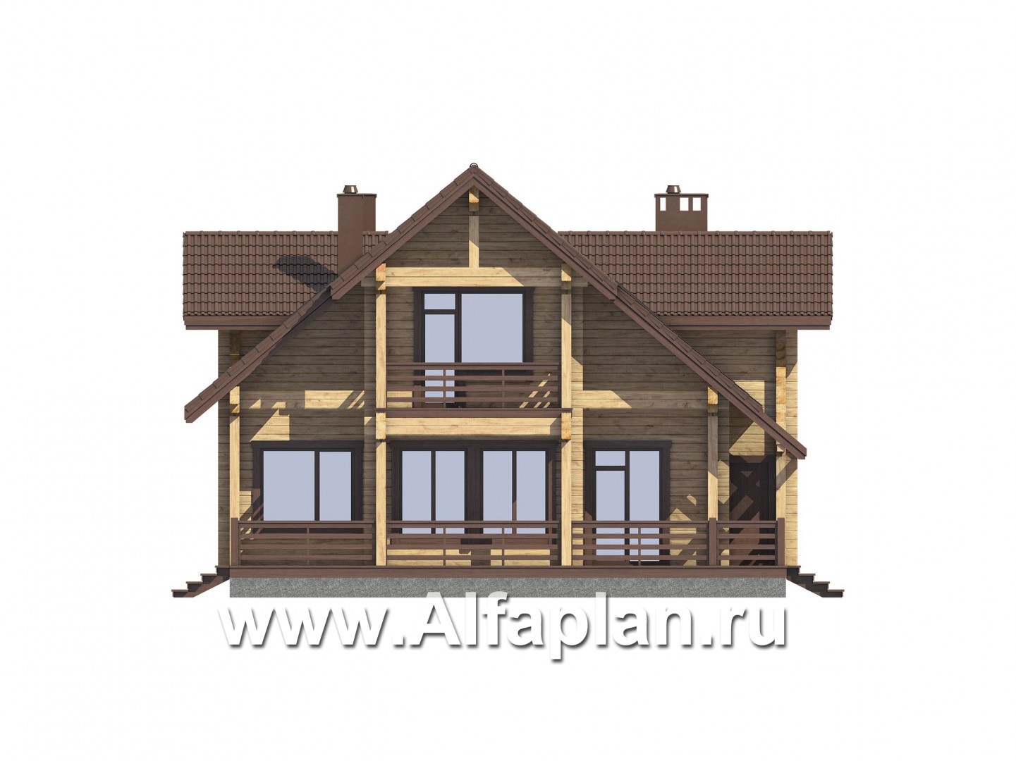 Проекты домов Альфаплан - Проект загородного дома для отдыха с комфортной планировкой - изображение фасада №3