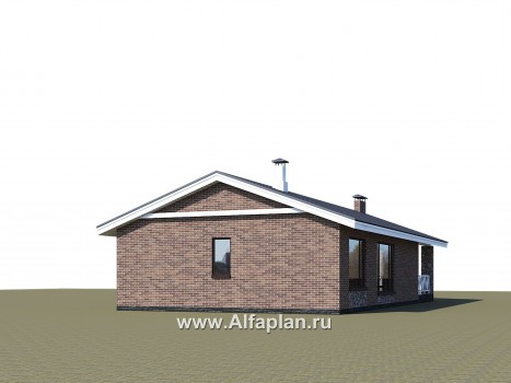 «Гестия» - проект одноэтажного дома, с барбекью на террасе, с двускатной крышей - превью дополнительного изображения №2