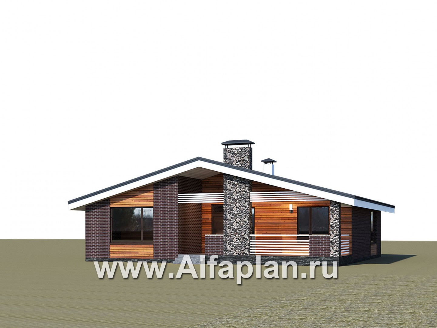 Проекты домов Альфаплан - «Веда» - проект одноэтажного дома с сауной - дополнительное изображение №1