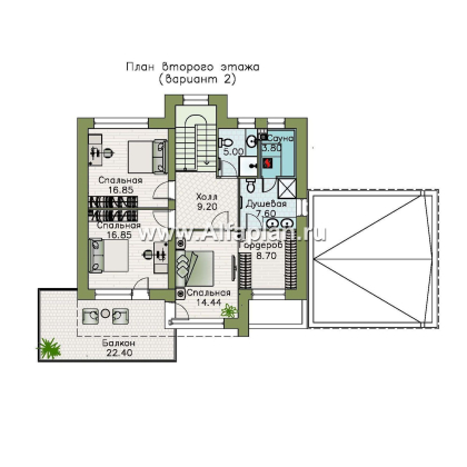 Проекты домов Альфаплан - «Серотонин» - проект современного хай-тек дома с плоской кровлей - превью плана проекта №3
