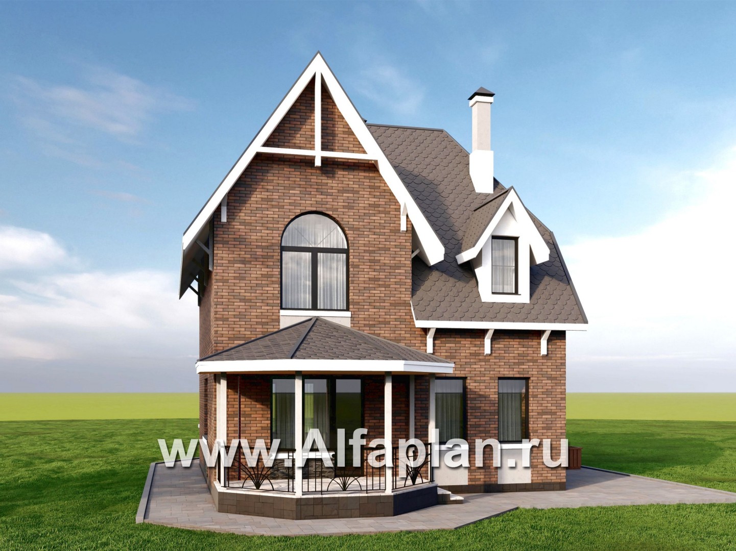 Проекты домов Альфаплан - Проект двухэтажного дома с эркером - дополнительное изображение №2