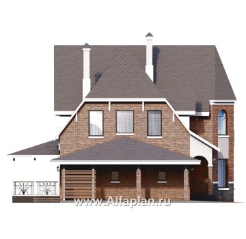 «Аврора» - проект двухэтажного дома из газобетона с эркером, с террасой и гаражом - превью фасада дома