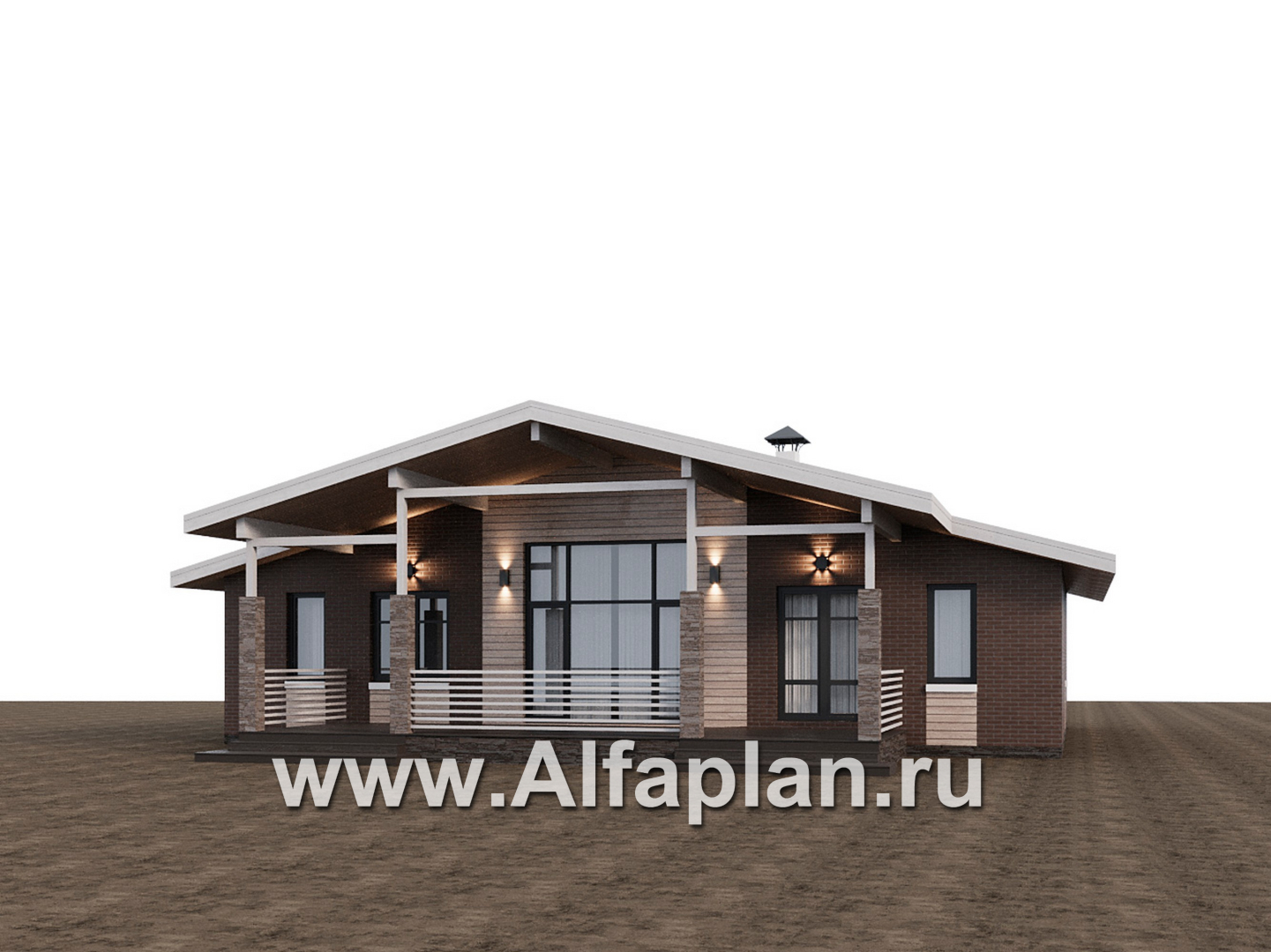 Проекты домов Альфаплан - "Симплекс" - простой в строительстве одноэтажный дом - дополнительное изображение №2