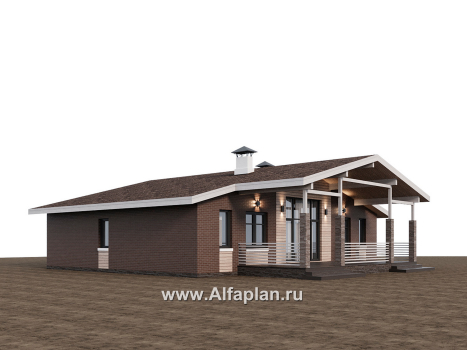 Проекты домов Альфаплан - "Симплекс" - простой в строительстве одноэтажный дом - превью дополнительного изображения №3