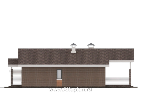 Проекты домов Альфаплан - "Симплекс" - простой в строительстве одноэтажный дом - превью фасада №2