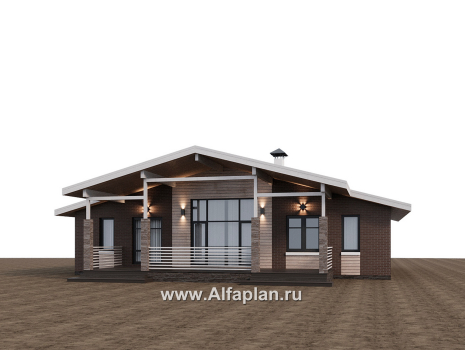 Проекты домов Альфаплан - "Симплекс" - простой в строительстве одноэтажный дом - превью дополнительного изображения №1