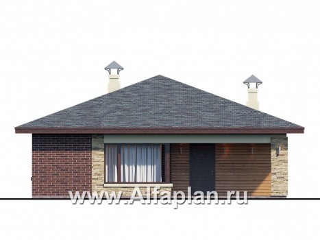 Проекты домов Альфаплан - «Дега» - стильный, компактный дачный дом из газобетона - превью фасада №1