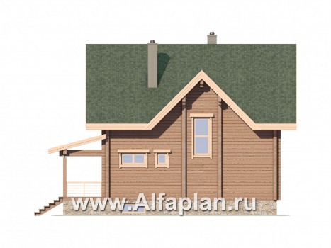 Проекты домов Альфаплан - Дом из бруса для загородного отдыха - превью фасада №4