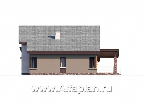 Проекты домов Альфаплан - «Каприкорн» - комфортабельный коттедж с мансардой и гаражом - превью фасада №2