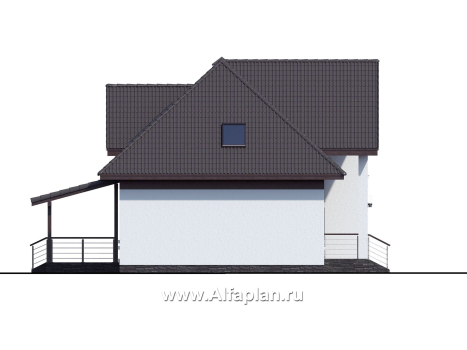 Проекты домов Альфаплан - «Кассиопея» - комфортабельный мансардный дом с рациональной планировкой - превью фасада №3