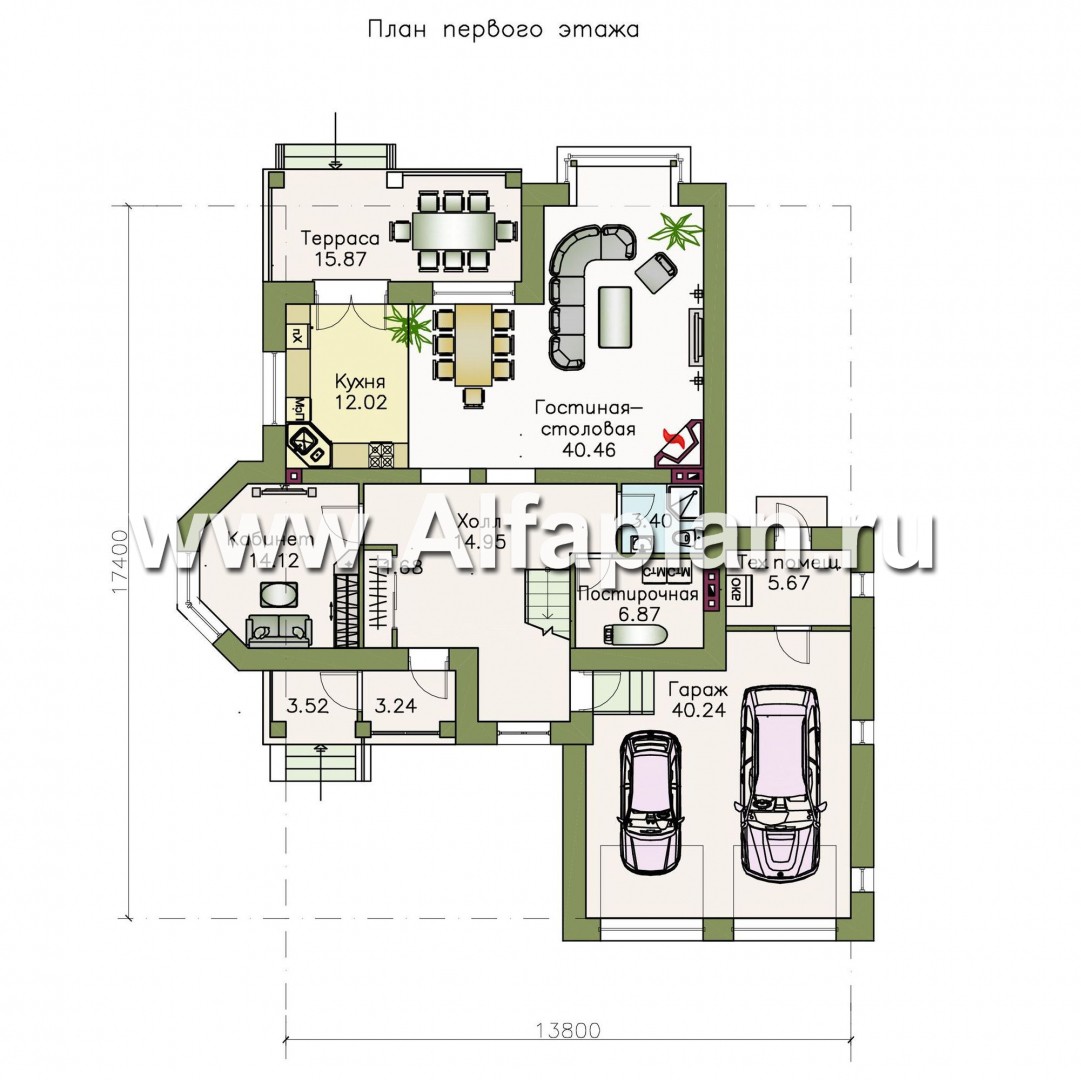 Проекты домов Альфаплан - «Агент 007» - особняк для динамичных людей - изображение плана проекта №1