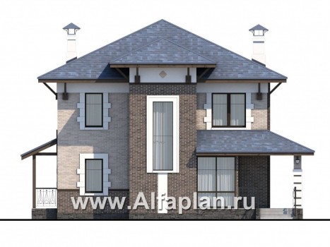 Проекты домов Альфаплан - «Виконт» - двухэтажный дом с отличной планировкой - превью фасада №1