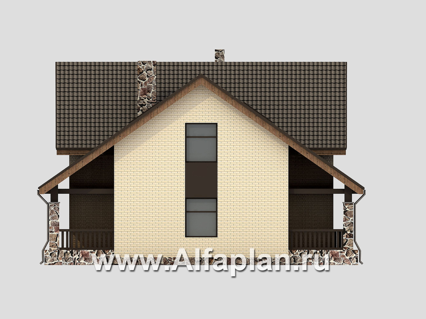 Проекты домов Альфаплан - Проект небольшого уютного коттеджа - изображение фасада №2